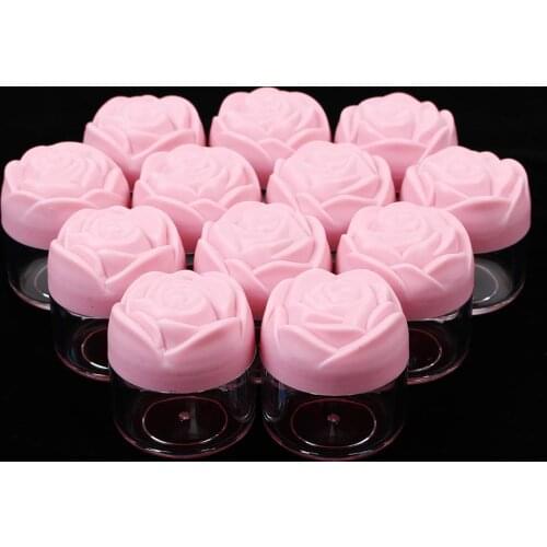 30Pcs 20ML Rose Cosmetic Containers Sample Pot Jars Empty Container Plastic Travel Pot Jar for Eye Shadow Storage Jars Pink