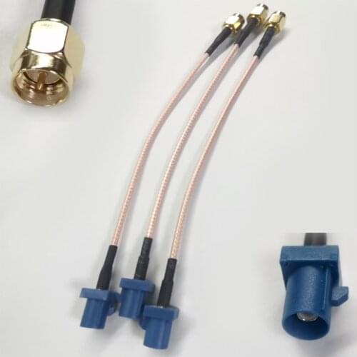5PCS/Lot Fakra C Plug to SMA-J Male Plug Connector GPS Antenna Extension Pigtail Cable RG316 15CM/20CM/30CM/50CM