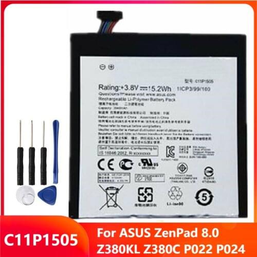Original Replacement Phone Battery C11P1505 For ASUS ZenPad 8.0 Z380KL Z380C P022 P024 Genuine Rechargable Batteries 4000mAh