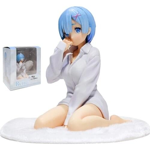 Anime White shirt Rem Figure Re:Life In A Different World From Zero rem Figur Rem Action Figures PVC Collection Model Toy 14cm