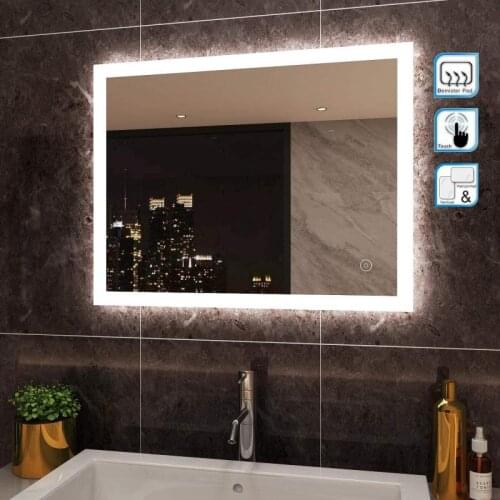 Anti Fog Mirror Beauty Makeup Mirror High Quality Home Rectangular Bathroom Mirror Cool White Wall Mounted Home Fixture HWC