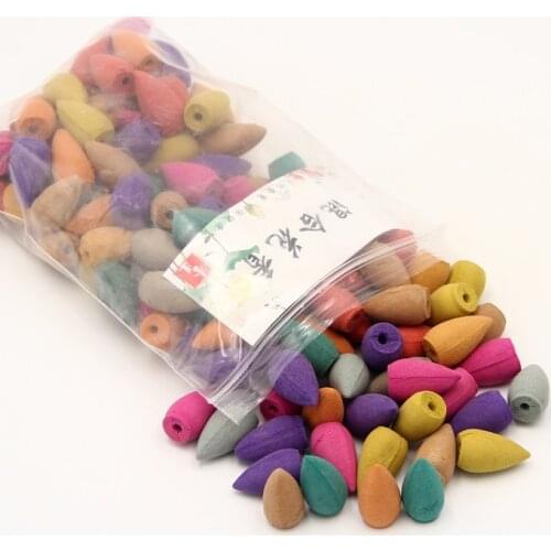 Approx 60/100/168pcs Natural Sandalwood Backflow Incense Indoor Tower Aroma Purifying Freshener Incence Cones For Incense Burner