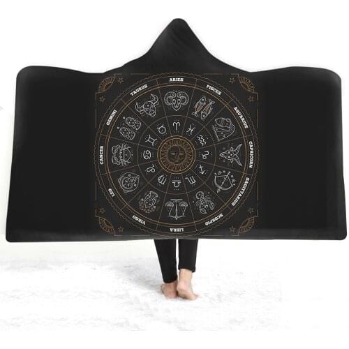 Free shipping Gift Buddha Hand All Seeing Eye Dreamcatcher Zodiac Wheel Sherpa Fleece Hooded Blanket Sofa Throw Camping Travel