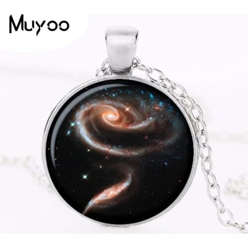 GALAXY NECKLACE UNIVERSE Pendant necklace ASTRONOMY JEWELRY Space universe Art Gifts for Her plant White HZ1