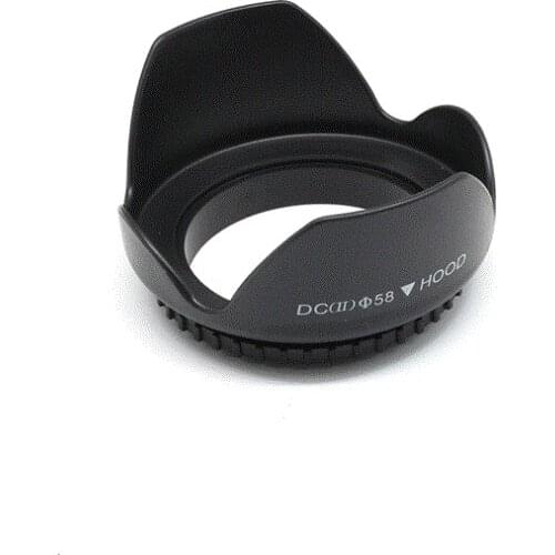 58mm Lotus Petal-Style Bayonet Black Lens Hood, Lens Special Protective Cover, ABS Plastic Material, Improve Shooting Quality