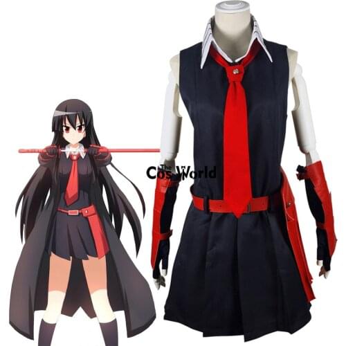 Akame ga KILL Akame Black Sleeveless Dress Uniform Outfit Anime Cosplay Costumes