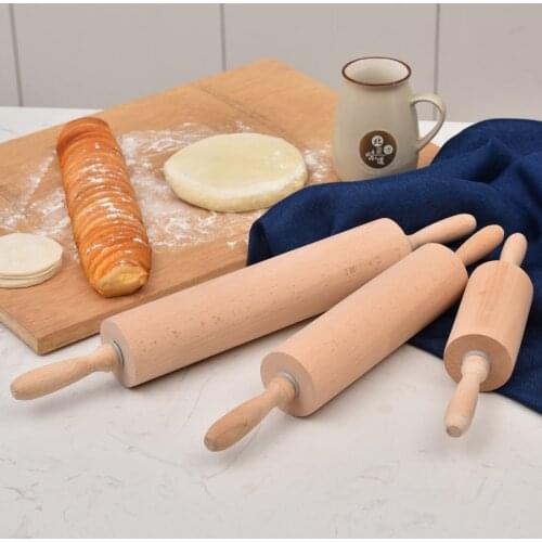 Wooden Rolling Pin, Unlacquered and Wax-free Beech Wood Roller Rolling Pin, Dumpling Wrapper Pressing Pin, Baking Tool