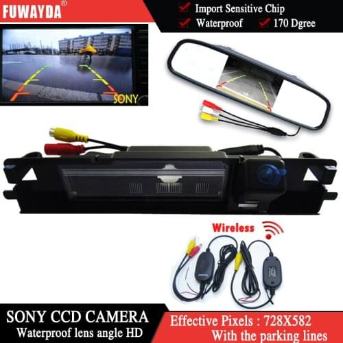 FUWAYDA LED Vision Video Auto Parking Monitor for SONY Car RearView Camera With 4.3inch Car Rearview Mirror for Toyota Yaris
