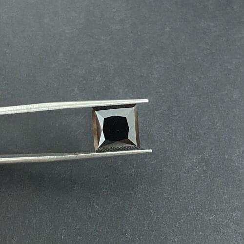 Hot Sale 6.5*6.5MM 1.5 Carats Black Moissanite Princess Cut Clarity VVS Loose Square Diamond Gemstones