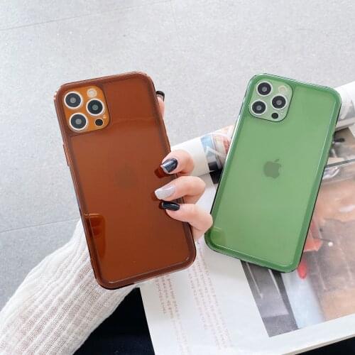 Emerald Green Premium Gray Clear Phone Cases For iPhone 12 mini 12 Pro Max 11 Pro Max X XS XR 7 8 Plus Soft TPU Cover