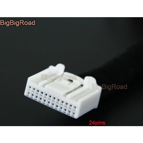 BigBigRoad Car Reverse Camera Adapter Cable For Renault Clio IV 4 Lutecia Car Original Screen 24 Pins with RCA Connector Wire