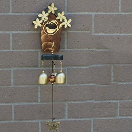 Creative Bird Nest Wind Chimes Outdoor Garden Windchimes Animal Windbells Indoor Home Wall Hanging Wind Bells Copper