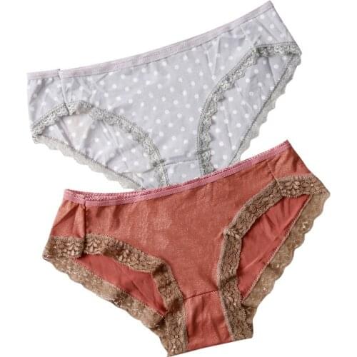 Lace Lingerie Briefs Female Cotton Seamless Panties Women Breathable Underpants Mid Waist Soft Invisible Womens Underwear 2021