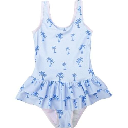 Cute Kids Girls One-piece Swimsuit 2020 Baby Girl Wide Straps Bikini Swimwear Triangular Bathing Suit Beachwear