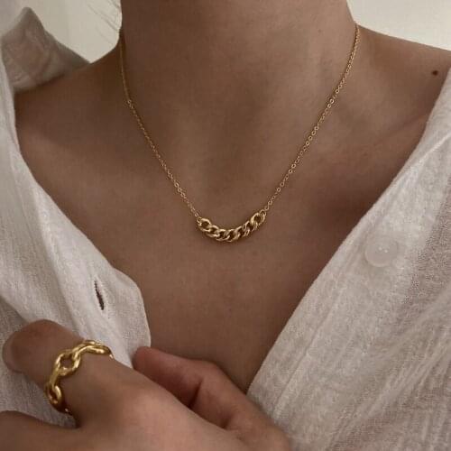 GSOLD Minimalist Link Chain Choker Necklaces For Women Delicate Simple Geometric Necklace Friends Gift Jewelry Kolye 2020