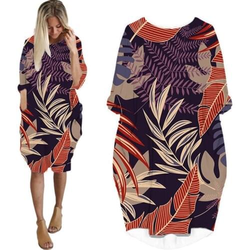 3D Print Fashion Dress Colored Leaves Funny Harajuku Reggae Woman Dress Long-sleeve Dresses for Women Clothing