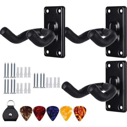 Guitar Wall Mounted Hanger Hook Holder Stand Guitar Hangers Hooks with Pick Bag Screws Nuts Instrument Accessories