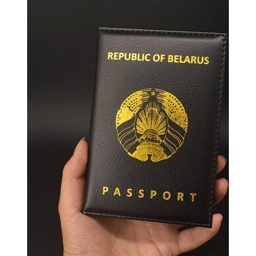 Belarus Passport Cover Women Travel Wallet Passport Case Pu Leather Black Covers for Passports Travel Document Protector