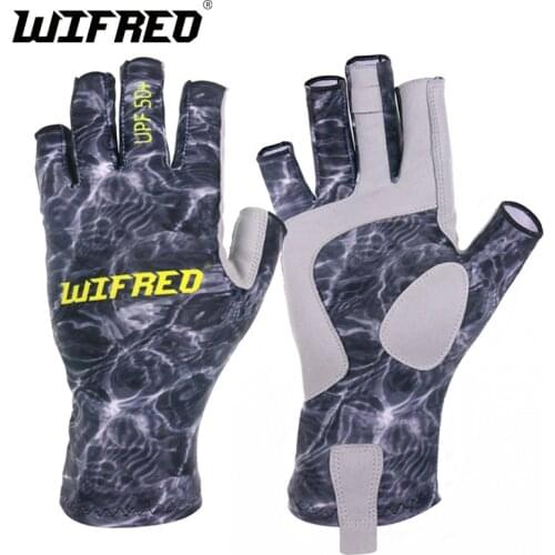 Wifreo Fly Luya Fishing Gloves for Outdoor Summer Sports Hiking Cycing Sun Protection Gloves UPF50+ Non-Slip For Man and Woman