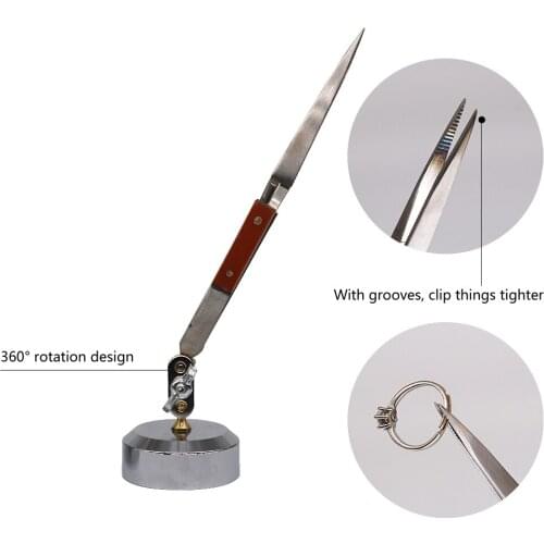 Third Hand With Tweezer Cross Lock Soldering Tool Multi-directional rotation Welding auxiliary clip Jewelry making tools