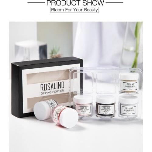 ROSALIND Dipping Nail Powder System Kit Liquid Base Top Coat Activator Clear Nail Art Natural Dry Without Lamp Cure