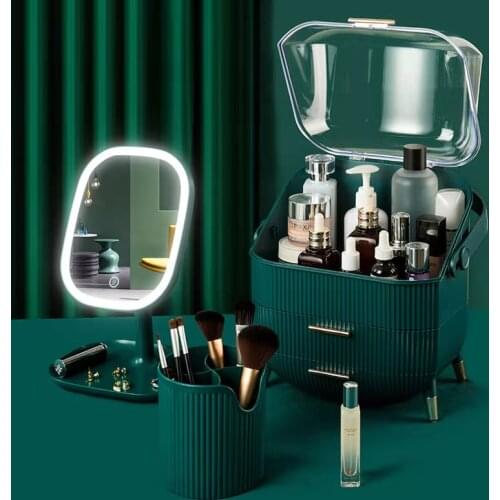 Womens Storage Makeup Lipstick Organizer box for Cosmetics Jewelry Make up organizer box Makeup brush holder