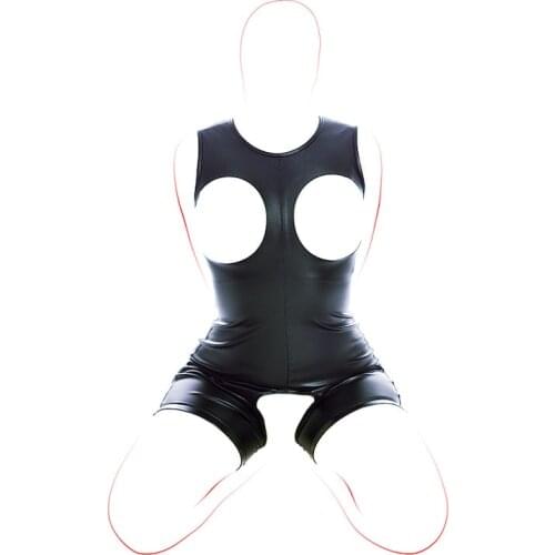Sex Bondage Open Butt Crotchless Bodysuit Harness,Leather Straitjacket ,Cupless Bra Erotic Bodysuit For Women