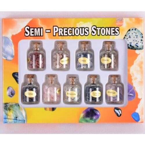 Crushed stone mixed boxed 9 kinds of chip stone specimen Natural Chakra Gemstone Rock Mineral Crystal Healing meditation