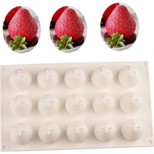 15 cavity strawberry silicone mouse molds chocolate dessert cake mould ice cubes fondant moulds bakeware cake decorating tools