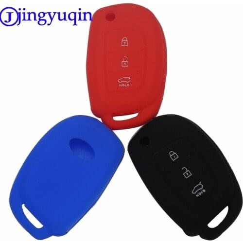 Jingyuqin3 Buttons Silicone Remote Car-Styling Key Cover Case For Hyundai i10 i30 IX25 IX35 IX45 Elantra Accent