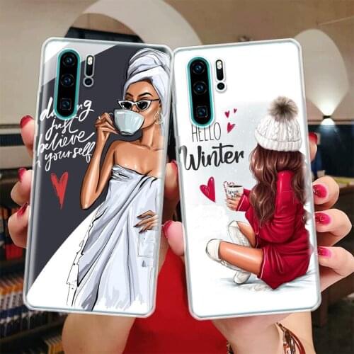 Princess Female Boss Coffee Silicon Phone Case For Huawei Honor 10 9 20 Lite Y5 Y6 Y7 Y9 9X 8X 8S 8A 7X 7A 7S Pro + 10i20i Coque