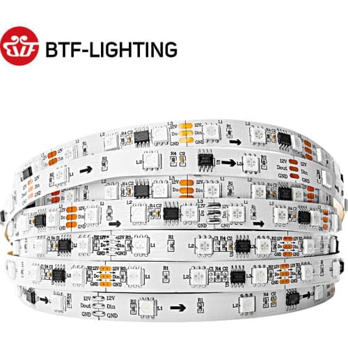 5m WS2811 Led Strip 30/48/60/96/144leds/m White/Black PCB WS2811 1 Ic Control 3 Leds 5050 SMD Dream Color RGB Addressable DC12V