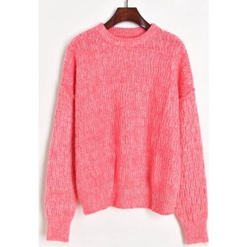 Thick Mohair Womens Winter Sweaters 2020 Lazy Oaf Oversized Sweater O-neck Casual Loose Pullover Sueter Mujer Pink Jumpers