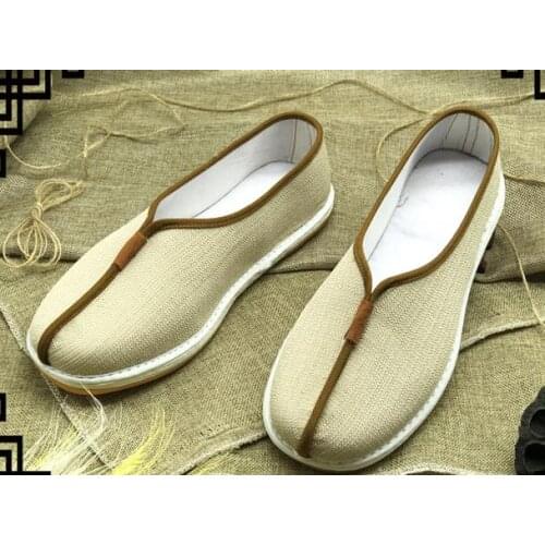 Handmade cotton&linen shaolin monk shoes nun martial arts zen lohan/arhat lay meditation sneaker Summer&Spring&Autumn beige