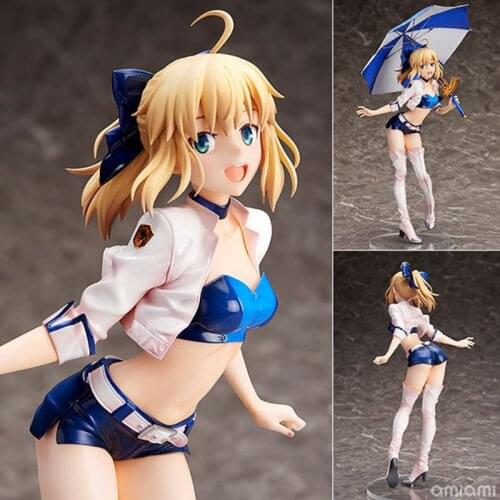 Fate Night Japanese 24CM PVC Action Figurine Figure Anime Manga Saber Racing Girl Boxed Dolls Toys For Boys