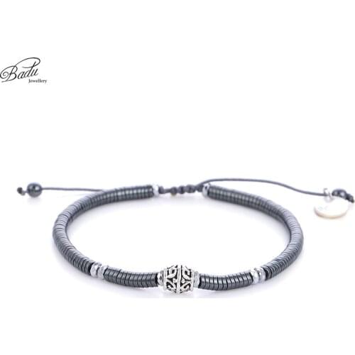 Badu Adjustable Bracelet Unisex Black Mineral Stone Alloy Punk Bracelets for Women Fashion Jewelry Wholesale