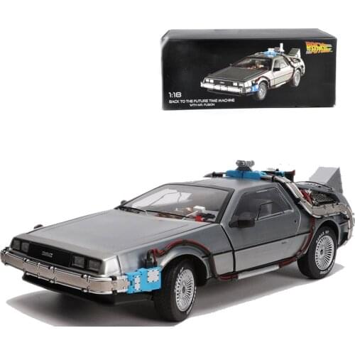 1/18 Scale Alloy Car Diecast Model Part 3 Time Machine DeLorean Metal Vehicle Toy Welly Back To The Future F Kid Adult Fan Gifts