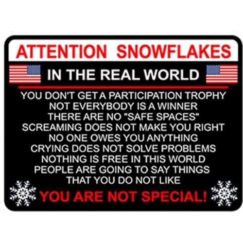 13cm* 11cm 1 Pcs Attention Snowflake Car Truck Bumper Sticker Political Window Decal Trump POTUS Car Styling Car Sticker