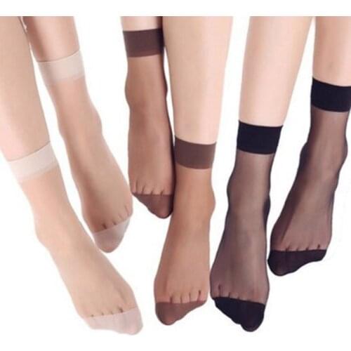 10 Pairs Women Socks Elastic Ultra-thin Transparent Short Socks Crystal Socks High Elastic Nylon Short Socks