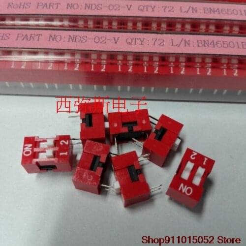10 PCS original Taiwan DIP switch program NDS - 02 - V 2 a direct dial the code switch 2.54 spacing between the keys
