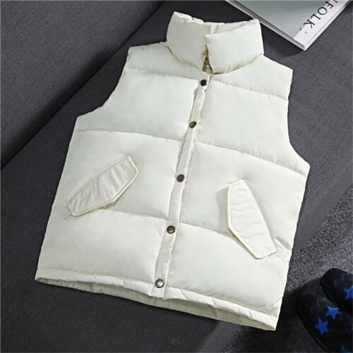 2020 Autumn And Winter Korean Version Of The New Womens Cotton Vest Collar Solid Short Section VE014