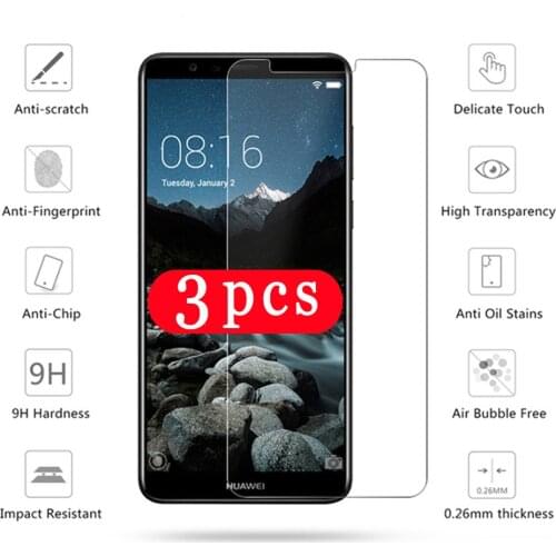 3Pcs for huawei Y7 Y6 Y5 prime pro 2018 2019 tempered glass Y5 lite protective film phone screen protector on glass smartphone