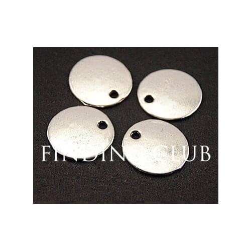 30 pcs Silver Color Metal Blank Stamping Tags Pendants Round for Necklaces Bracelets Findings 16mm A809