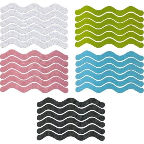 30pcs Removable Colorful Self-Adhesive Non-Slip Tapes Practical Toilet Supplies Wave Color Bathroom Bathtub Anti Slip Strip