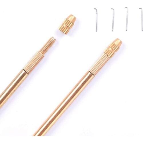 4 Pcs Mix 4 Size Ventilating Needles(1-1,1-2,2-3,3-4) Make/Repair/Fix/Weave Front/Full Lace Wigs Toupee Hairpiece And Holder