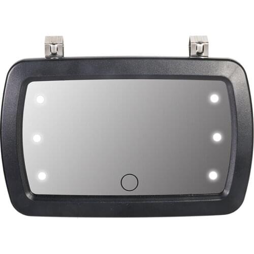 Car Sun Visor Mirror, Makeup Sun-Shading Cosmetic Mirror, Vanity Mirror, Automobile Make Up Mirror with Six LED Lights