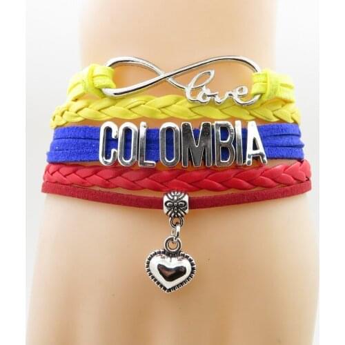 Infinity Colombia Bracelet heart Charm Colombia bracelets fashion colombia man and woman bracelet