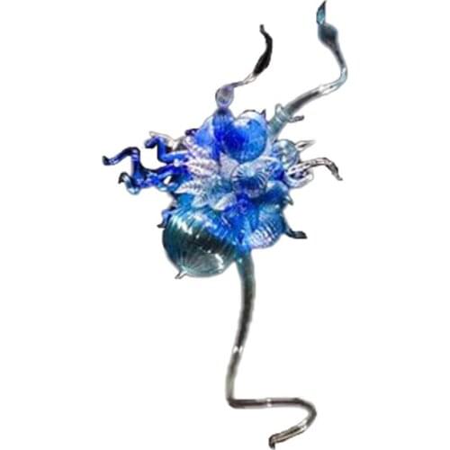 Free Shipping Unusual Hallway Murano Glass Mini Chandelier In Blue