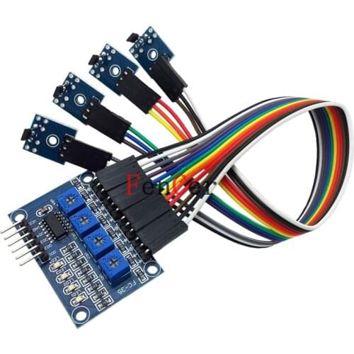 Free Shipping with tracking number 1set 4 Channel Hall sensor Hall switch sensor module Tachometer Speed Counter Module