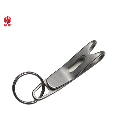 1PC Titanium Alloy Fast Hanging Keychain Back-shaped Hanging Buckle Pocket Clip EDC Outdoor Tools